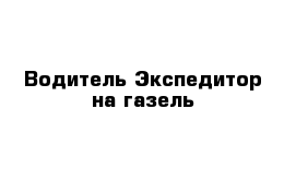 Водитель Экспедитор на газель